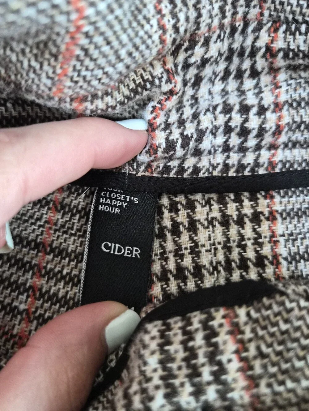 Cider Wide-Leg Glen Plaid Pants in Black & Gray